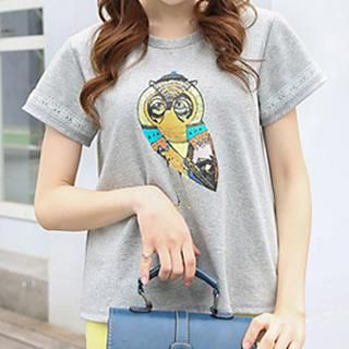 bisubisu Short-Sleeve Owl-Print T-Shirt