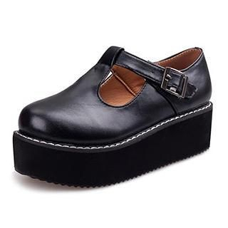 Zandy Shoes Faux-Leather Platform Casual Shoes