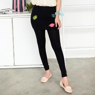 59 Seconds Inset Embroidered Skirt Leggings