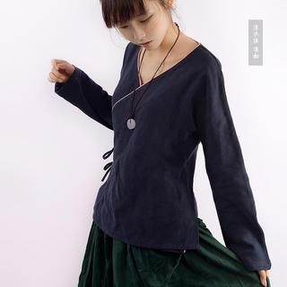Rivulet Long-Sleeve Chinese Top