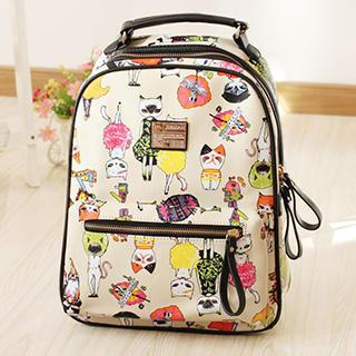 Canvas Love Faux-Leather Printed Backpack