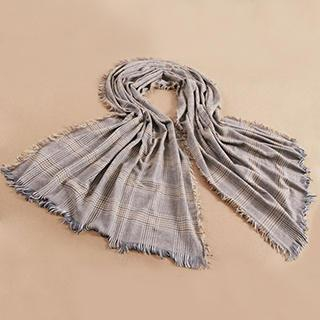 Rita Zita Fringed Plaid Scarf