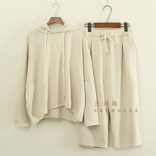 Mushi Set: Hooded Pullover + Cropped Drawstring Pants