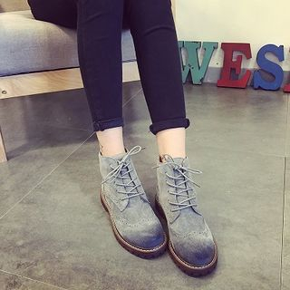QQ Trend Wingtip Lace-Up Ankle Boots