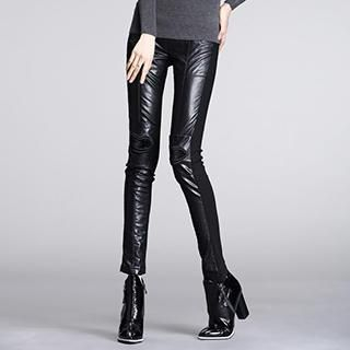 Amella Faux-Leather Panel Pants