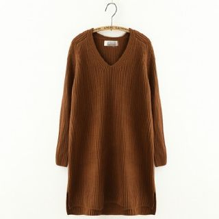 Meimei Slit-Hem Sweater Dress