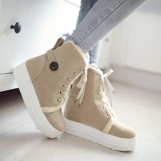 Colorful Shoes Platform Fleece-lined High-top Sneakers
