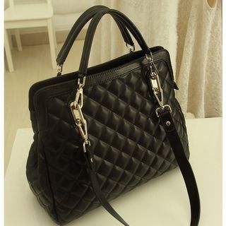 Yiku Quilted Faux-Leather Shoulder Bag