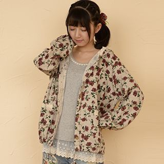 Moriville Floral Lace Hooded Jacket