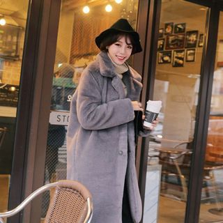 Cherryville Single-Breasted Faux-Fur Coat