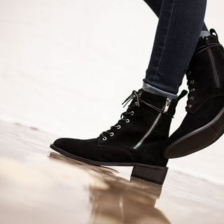 VIVIER Zip-Side Faux-Suede Ankle Boots