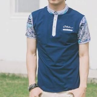 SeventyAge Short-Sleeve Pattern Polo Shirts