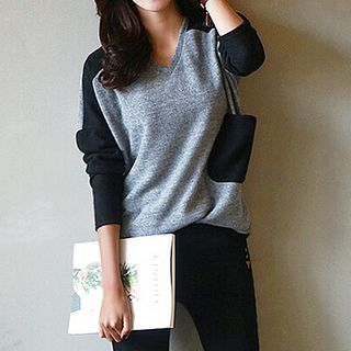 Fashion Street Panel Long-Sleeve T-Shirt