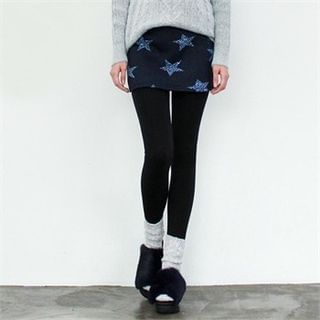 GLAM12 Inset Star Printing Skirt Leggings