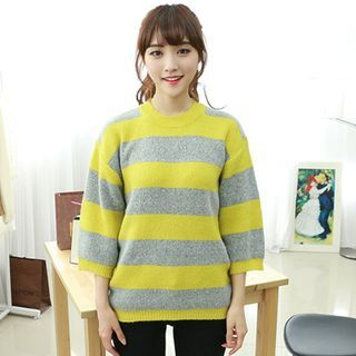 Dodostyle Drop-Shoulder Color-Block Sweater