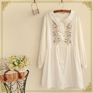 Fairyland Floral Embroidered Long Sleeve Dress