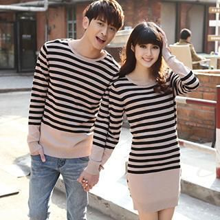 Igsoo Couple Striped Knit Top / Knit Dress
