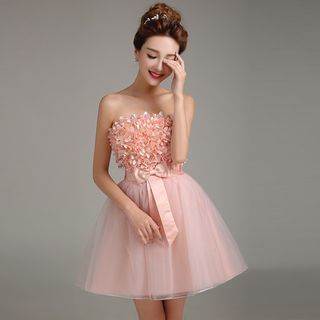 Loree Strapless Bow Waist Cocktail Dress