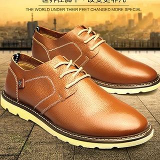 Preppy Boys Genuine-Leather Lace-Up Shoes