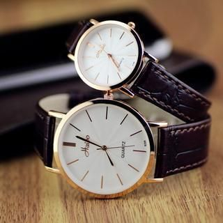 Tacka Watches Genuine Leather Strap Watch