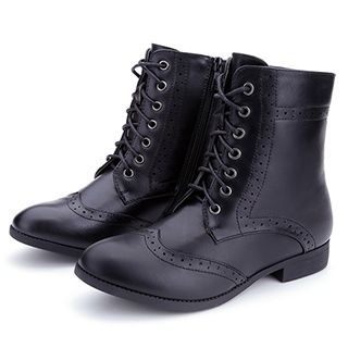 DUSTO Brogue Lace Up Short Boots