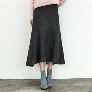 GLAM12 Fleece-Lined A-Line Long Skirt