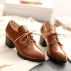 Lace-Up Chunky Heel Shoes Black - 39 от YesStyle.com INT Lace-Up Chunky Heel Shoes Black - 39 от YesStyle.com INT