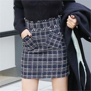 Picapica Pocket-Detail Checked Skirt