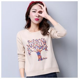 Mistee Tree Pattern Sweater