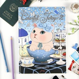 Full House Cat-Print Picture Coloring Book (Medium)