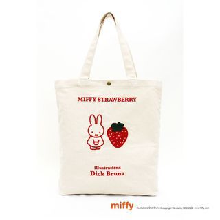 Miffy Natural Tote Bag (Strawberry Red) One Size