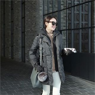 mayblue Layered Front Zip-Up Padded Coat