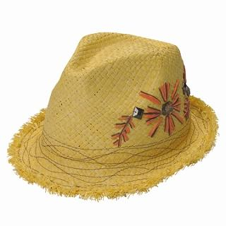 "Flower" Embroidered Hat Yellow - One Size