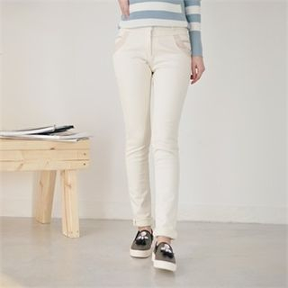 Styleberry Faux-Leather Accent Skinny Pants