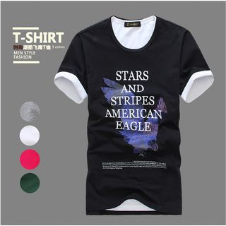 Danjieshi Short-Sleeve Eagle Print T-Shirt