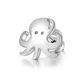 MBLife.com 925 Sterling Silver Polished Finish Octopus Stud Single Earring