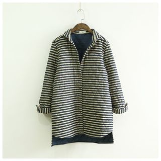 Ranche Striped Quilted Long Shirt
