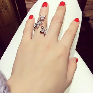 Cybelle Rhinestone Floral Open Ring