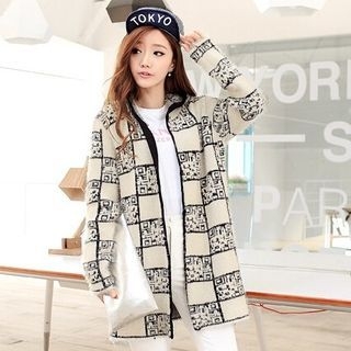 Aikoo Patterned Hooded Knit Cardigan