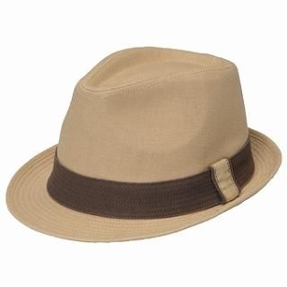 Belted Fedora Hat (Extra Large Size) Ecru - One Size