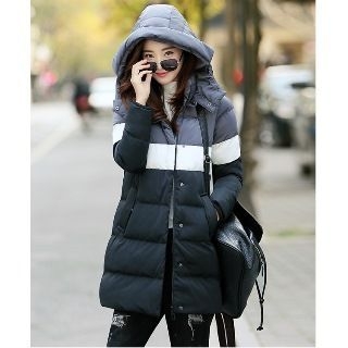 Romantica Color-Block Hooded Puffer Coat