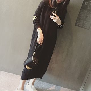 Eva Fashion Long-Sleeve Knit Maxi Dress