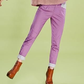 ELF SACK Stripe-Panel Slim-Fit Pants