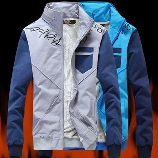 Chic Maison Contrast-Color Zip Jacket