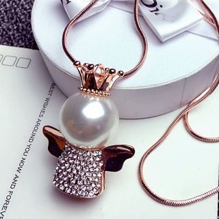 Pop Lop Faux Pearl Angle Necklace