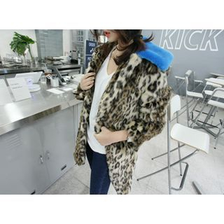 MARSHMALLOW Leopard Print Faux-Fur Jacket