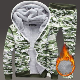 Bay Go Mall Set: Camouflage Print Hoodie + Sweatpants