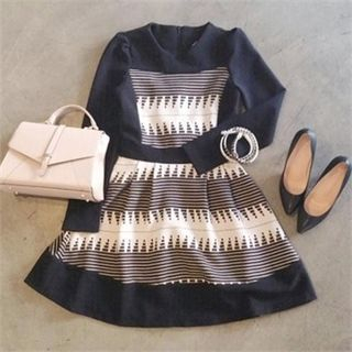mimi & didi Geometric Print A-Line Dress