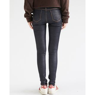 Someday, if Coated Brushed-Fleece Skinny Jeans