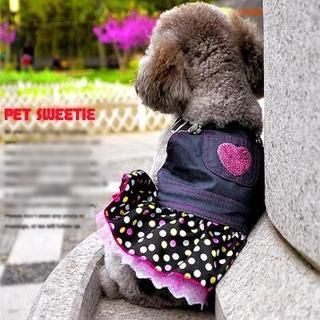 Pet Sweetie Dog Denim Jumper Dress